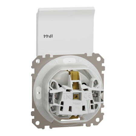 Priza simpla 2P+E cu obturatoare si capac, IP44, alb SDD211023 Sedna Design [2]