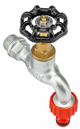 Robinet dublu serviciu fonta 1/2" cu cupla rapida pt furtun [3]