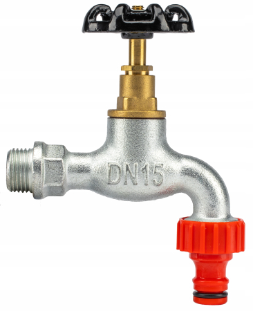 Robinet dublu serviciu fonta 1/2" cu cupla rapida pt furtun [1]