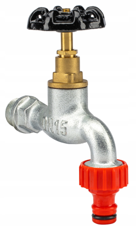 Robinet dublu serviciu fonta 1/2" cu cupla rapida pt furtun [2]