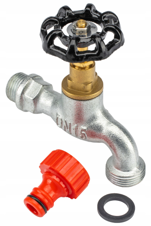 Robinet dublu serviciu fonta 3/4" cu cupla rapida pt furtun [4]