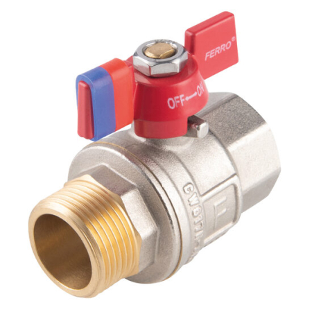 Robineti si Accesorii - Robinet trecere sfera cu fluture PN30, 1/2" FI-FE, F-Power, Ferro KFPM11