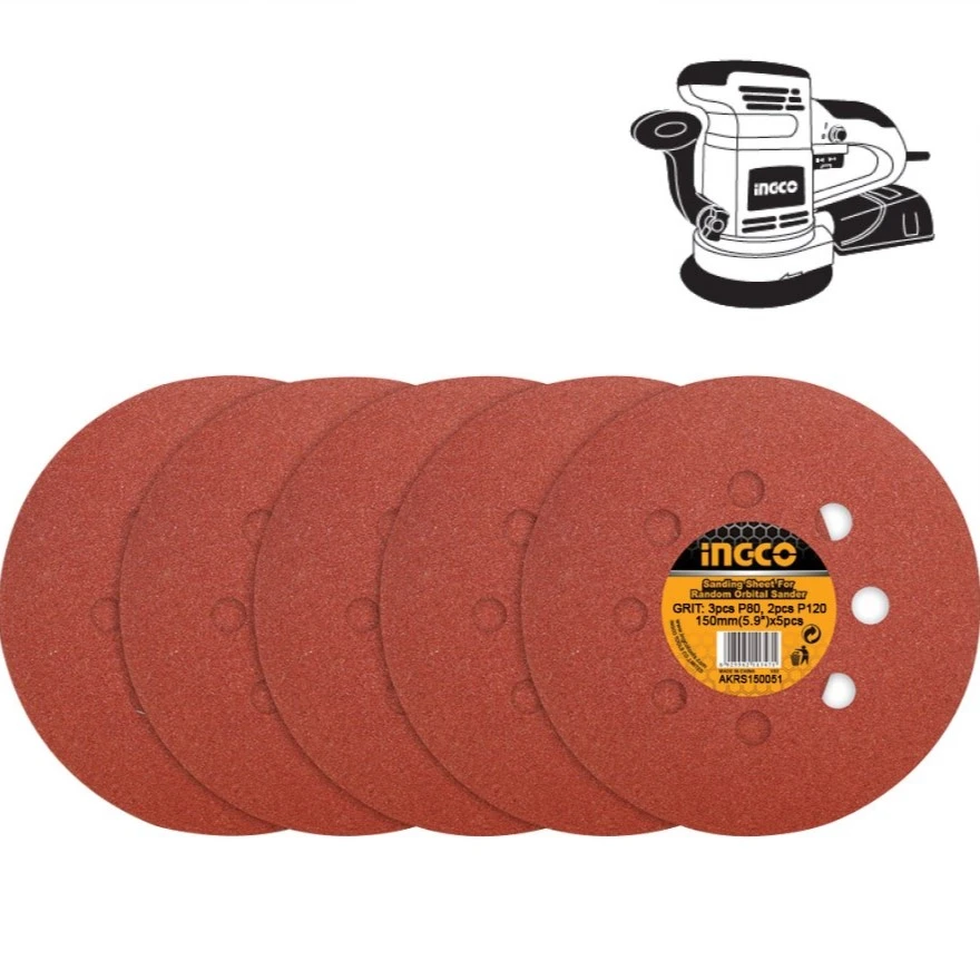 Set 5 discuri abrazive, 150mm,GR80, GR120,cu Gauri. [1]