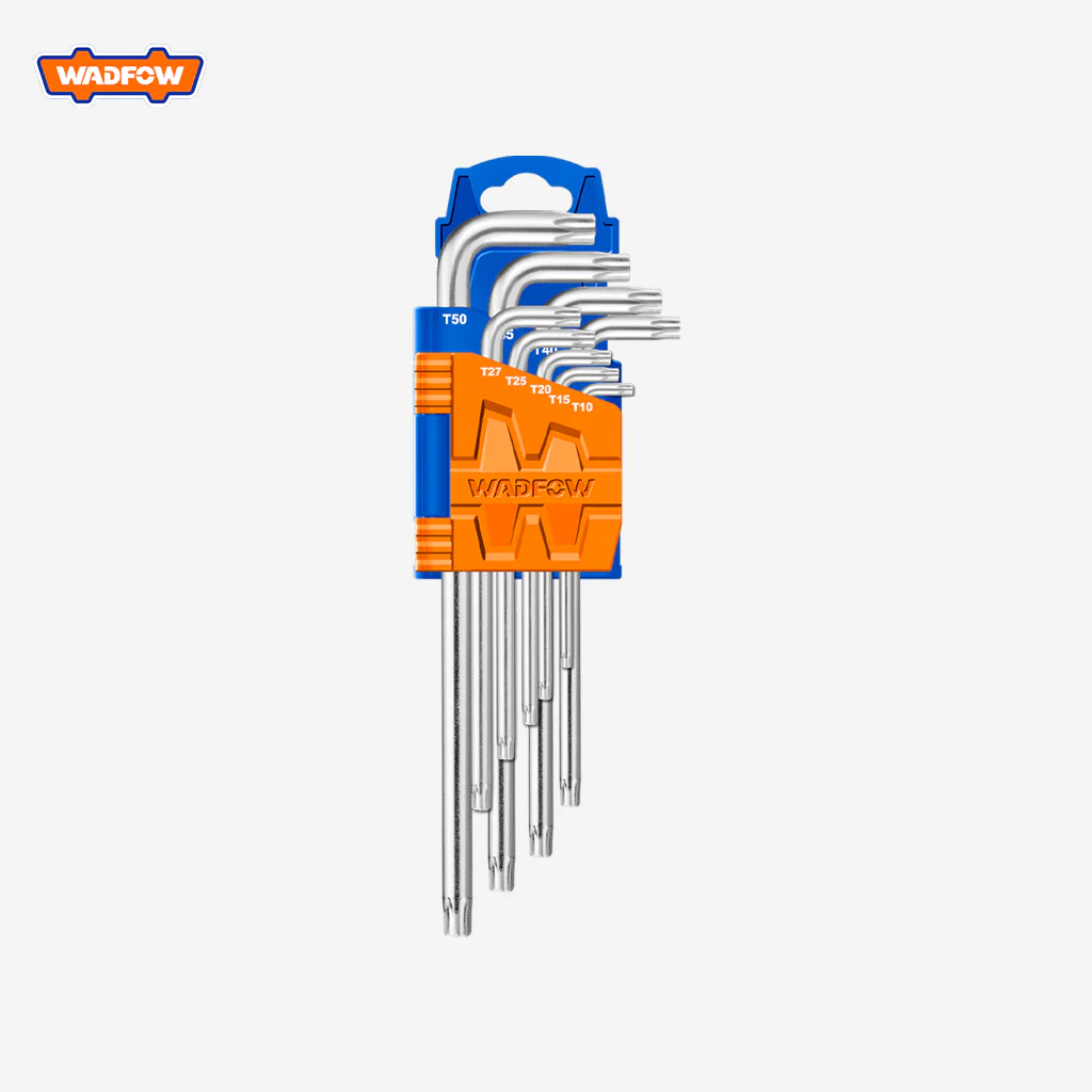 Scule de Mana - Set 9 chei imbus torx Wadfow, T10-T50, brat extra lung, Cr-V