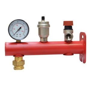 Set grup de siguranță Lutherm, echipat cu manometru, aerisitor și supapă de siguranță 3bar