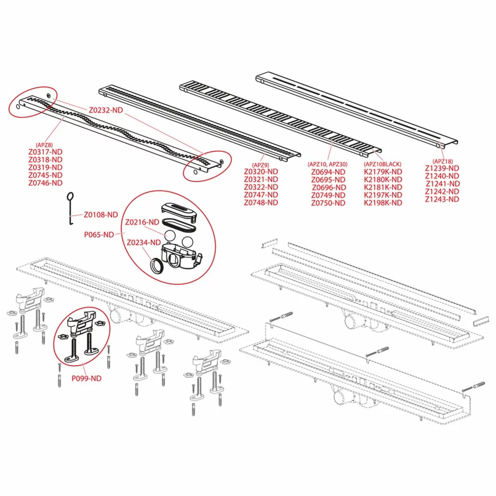 Set rigola pentru dus cu capac Alca APZ10 Simple 65 cm Crom [2]