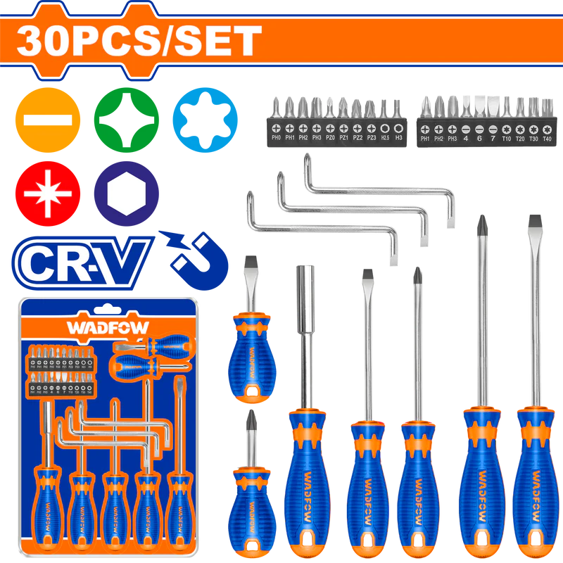 Scule de Mana - Set surubelnite Wadfow, Cr-V, 30 buc Super Pret
