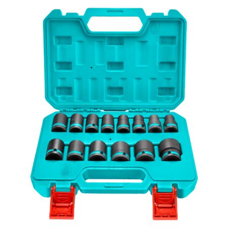 Accesorii Scule Electrice - Set tubulare impact TOTAL 1/2", 14 piese, 10–27 mm, Cr-Mo