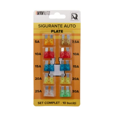 Accesorii si Echipamente Auto - Siguranțe auto plate, set 10 buc.