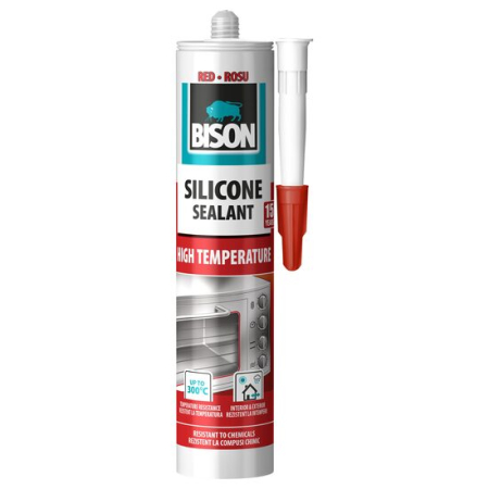 Silicon, Spuma si Accesorii - Silicon rezistent la temperaturi ridicate BISON High Temp, roșu, 280ml