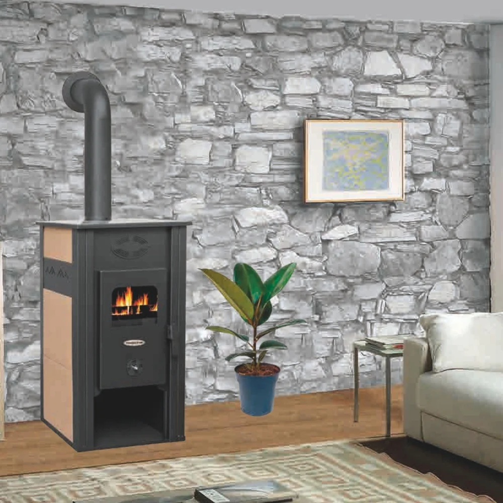 Termosemineu pe lemn Termax Thermis, 24.43 kW, randament 85.10%, 155 m², Bej [2]