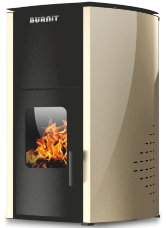 Termoseminee pe Peleti - Termosemineu pe peleti Burnit Comfort 18 kw, complet echipat pentru incalzire, pompa, vas expansiune, automatizare, buncar peleti 15 kg, tiraj fortat, culoare Crem, aprindere automata, pana la 120 mp