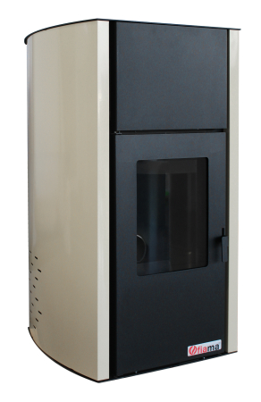 Termosemineu pe peleti Fornello Fiama Confort 18 kw, complet echipat pentru incalzire, pompa, vas expansiune, automatizare, buncar peleti 15 kg, tiraj fortat, culoare Crem, aprindere automata, [2]