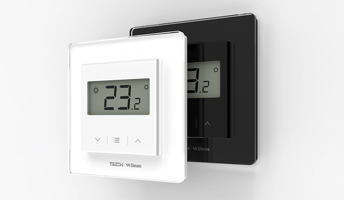 Termice - Termostat de camera wireless Tech SINUM F-8Z alb/negru fara rama
