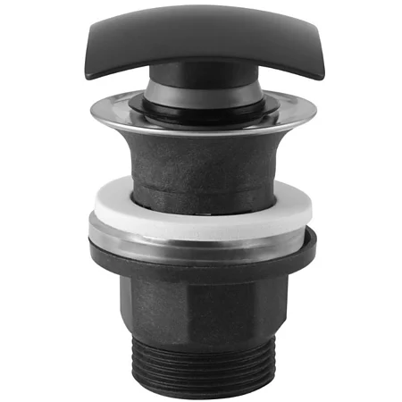 Sanitare - Ventil lavoar click-clack pentru lavoar, Ferro S290BL-B negru mat capac patrat cu preaplin