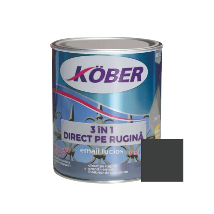 Lacuri si vopsele - Vopsea alchidica pentru metal 3 in 1 direct pe rugina,gri antracit 0.75L E817016L-C0.75L