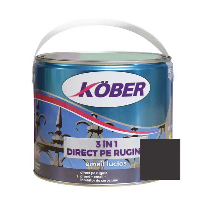 Lacuri si vopsele - Vopsea alchidica pentru metal 3 in 1 direct pe rugina,gri grafiti 2.5L E817024L-C2.5L