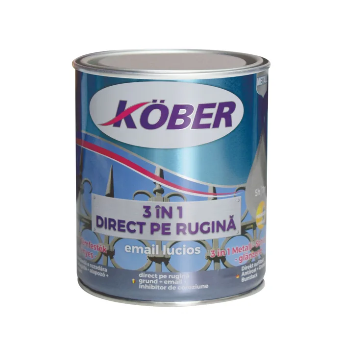 Vopsea alchidica pentru metal 3 in 1 direct pe rugina,negru 0.75L E81900L-C0.75L [1]