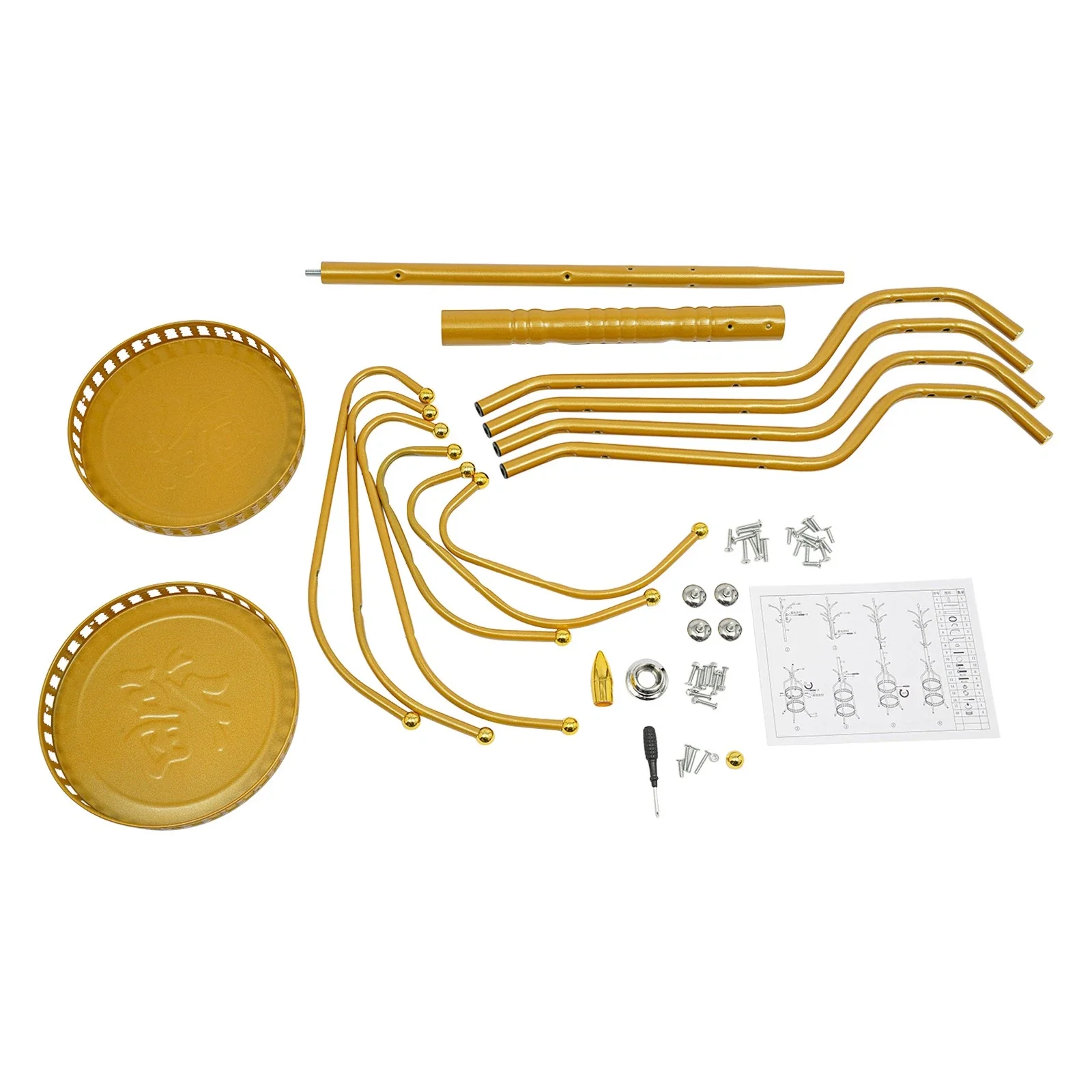 Cuier de Podea Auriu, Agatatori Multiple, 2 Rafturi Depozitare, Design Vertical Compact, Stabil si Rezistent [9]