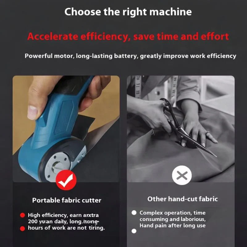 Cutter Electric pentru Textile, Piele si Cartoane, Motor Brushless, Lama Otel si Baterie Reincarcabila, LED Integrat [12]