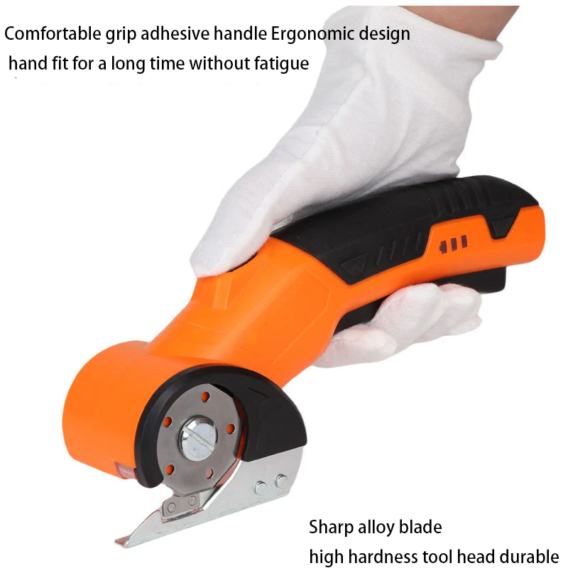 Cutter Electric pentru Textile, Piele si Cartoane, Motor Brushless, Lama Otel si Baterie Reincarcabila, LED Integrat [10]