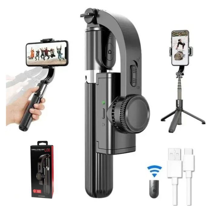 Gimbal Stabilizator pentru Telefon, Anti-Shake 360°, Urmărire Inteligentă AI, Bluetooth, Ideal Vlog & Travel, L08 [19]
