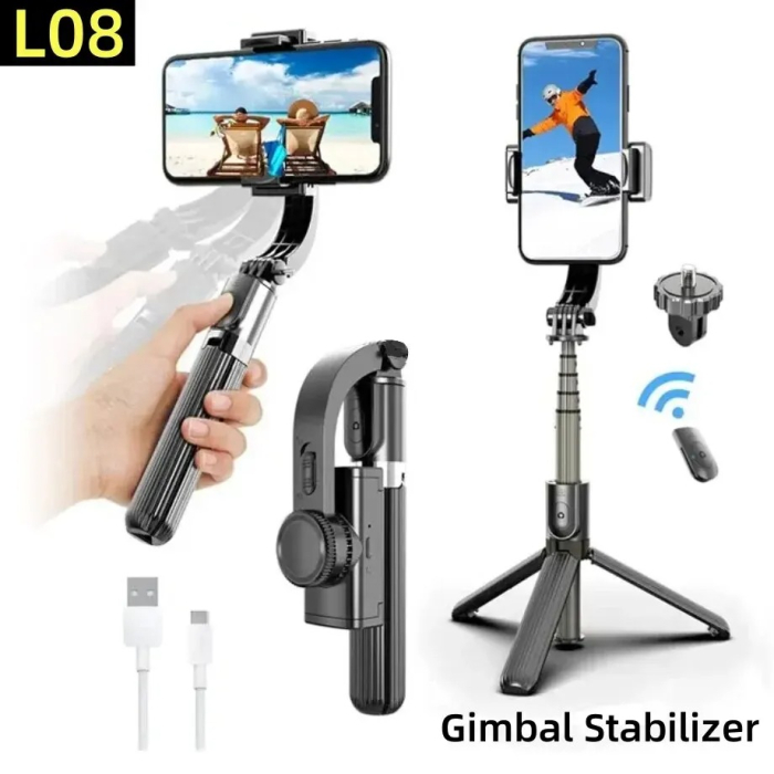 Gimbal Stabilizator pentru Telefon, Anti-Shake 360°, Urmărire Inteligentă AI, Bluetooth, Ideal Vlog & Travel, L08 [14]
