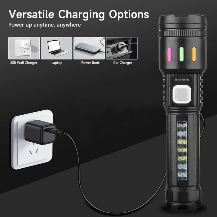 Lanterna LED Reincarcabila, Raza 200M, Impermeabila IP55, USB, 4000 mAh [4]