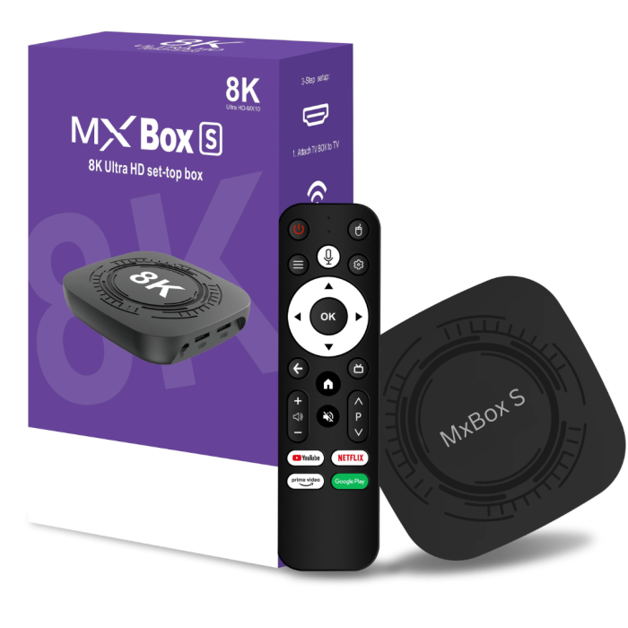 Smart TV Box 4K Ultra HD, WiFi, Bluetooth, Android TV 13, Telecomanda, Redare din Telefon pe TV [8]