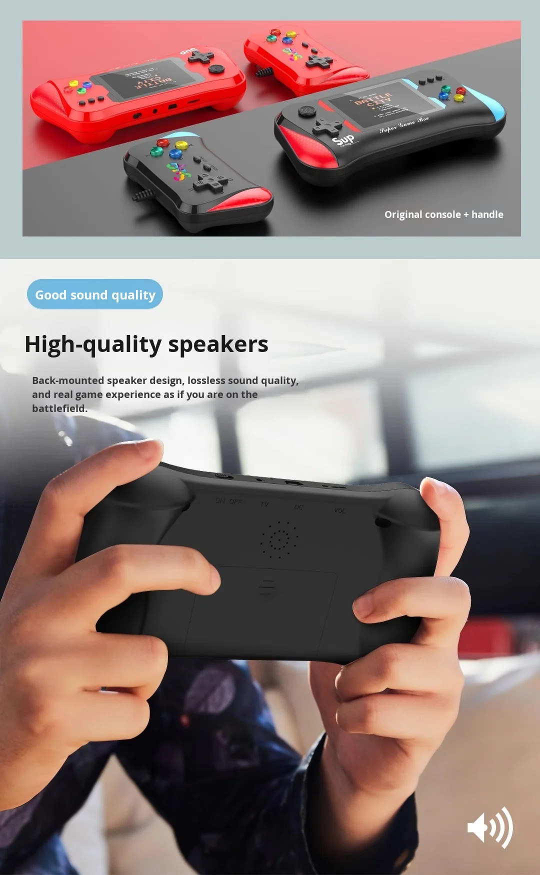 Consola Portabila cu 500 de Jocuri Retro, Ecran LCD 3.5 inch, Incarcare USB [6]