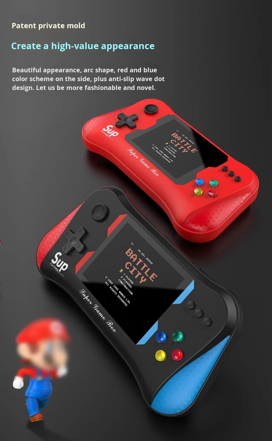 Consola Portabila cu 500 de Jocuri Retro, Ecran LCD 3.5 inch, Incarcare USB [3]