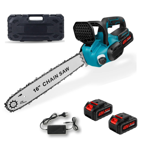 Unelte & Scule - Drujba Electrica Profesionala fara Fir, lama 40 cm, Motor Fara Perii 2300W, 2 Acumulatori 48V, Sistem ungere lant