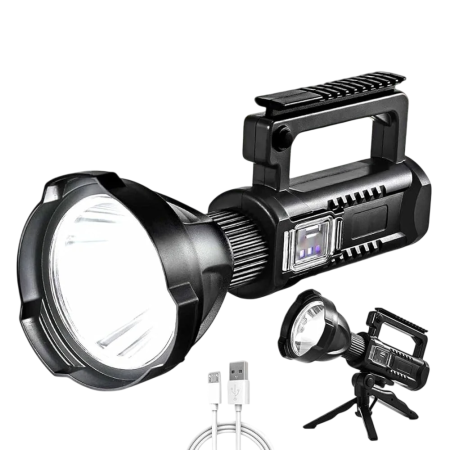 Casa & Gradina - Lanterna Led COB 500m, Profesionala, cu Trepied și Baterie Externa USB, Rezistenta la Apa IPX5, Autonomie Extinsa