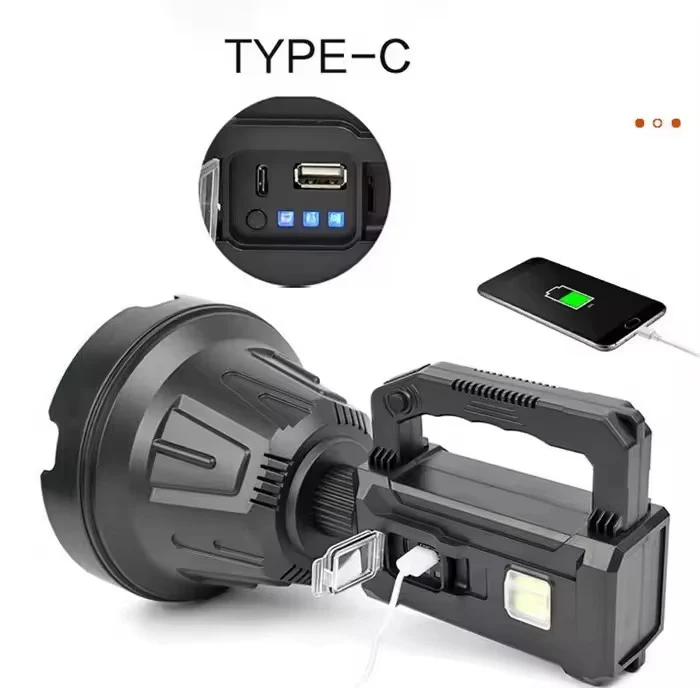 Lanterna LED Profesionala, Incarcare Solara si USB, Functie Power Bank si Trepied Inclus, 3 lentile colorate [5]