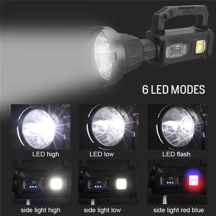 Lanterna LED Profesionala, Incarcare Solara si USB, Functie Power Bank si Trepied Inclus, 3 lentile colorate [4]