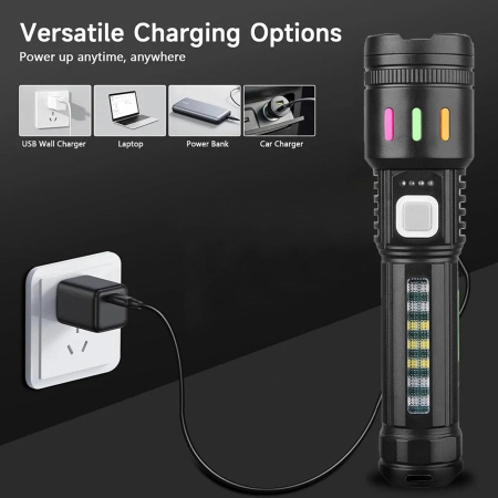 Lanterna LED Reincarcabila, Raza 200M, Impermeabila IP55, USB, 4000 mAh [3]