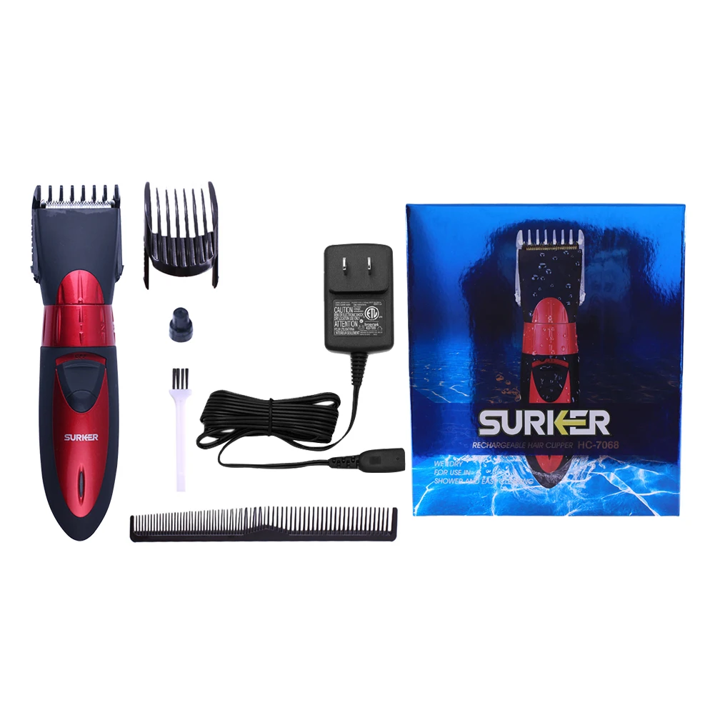 Baie & Sanitare - Masina de Tuns Profesionala, Fara Fir, Reincarcabila, Rezistenta la Apa, Reglaj 3–12 mm, SURKER HC-7068