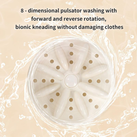 Mini Masina de Spalat cu Doua Cuve Separate, Capacitate 3L, Spalare Delicata pentru Lenjerie, Haine Bebelusi, Textile mici [4]