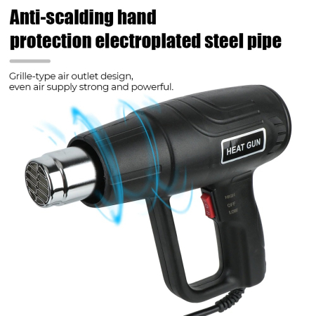 Pistol de Aer Cald Electric 2000W, Temperatură Reglabila 60–680°C, Heat Gun Profesional pentru Lucrari DIY si Atelier [4]