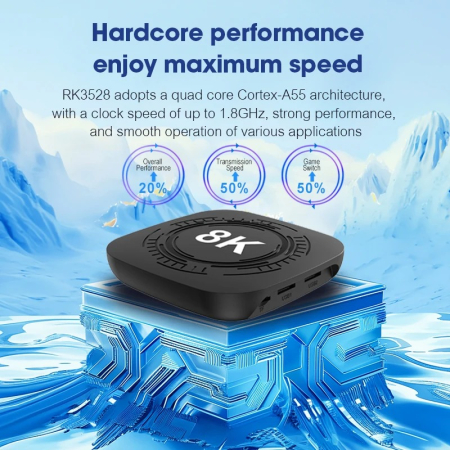 Smart TV Box 4K Ultra HD, WiFi, Bluetooth, Android TV 13, Telecomanda, Redare din Telefon pe TV [5]