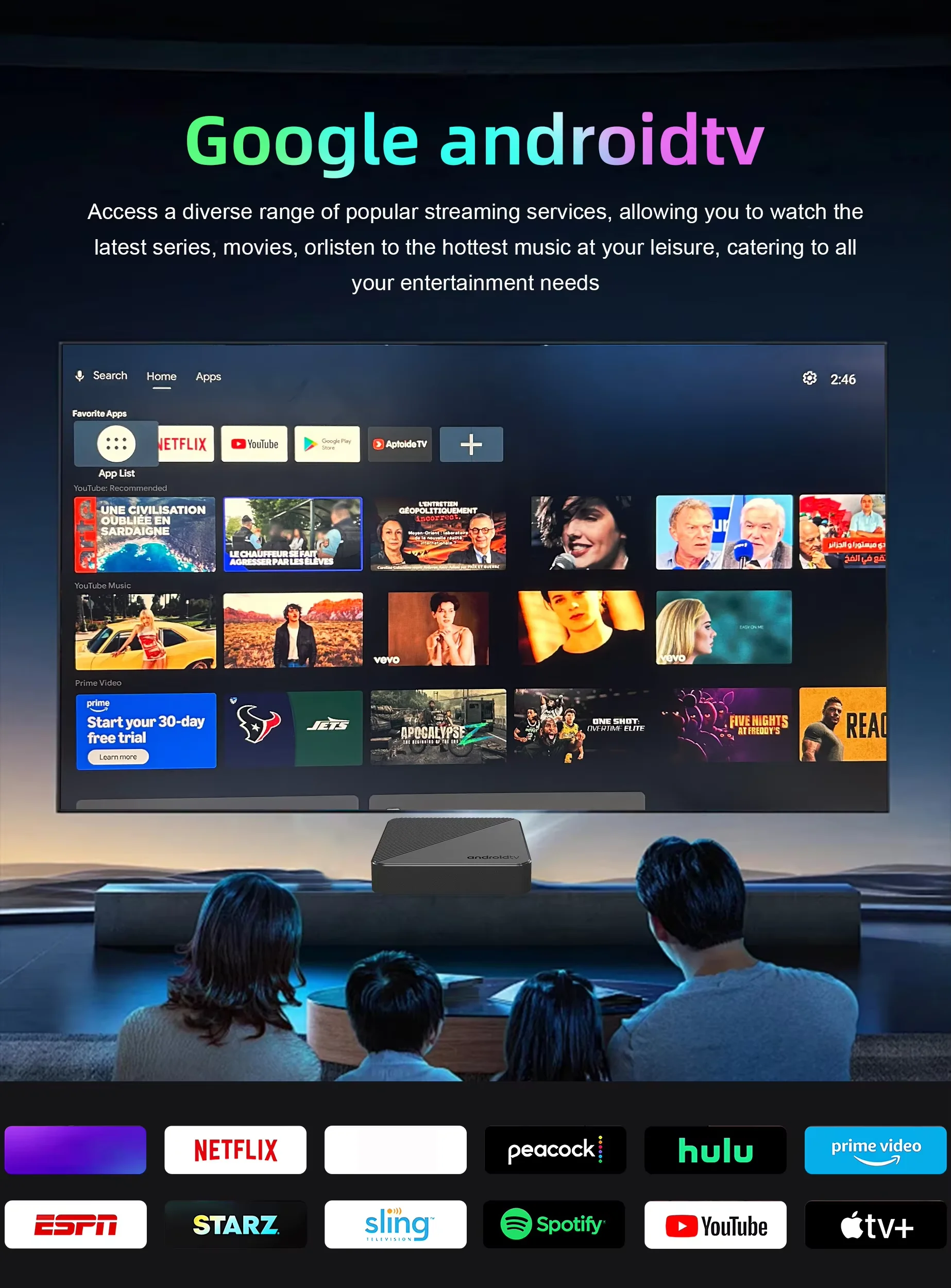 Stick Smart TV 4K cu Telecomanda, Media Streaming Ultra HD, Wi-Fi, Aplicații Preinstalate, Control din Telefon [1]