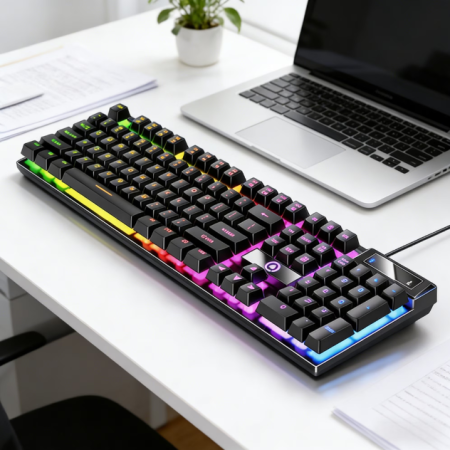 Tastatura Mecanica Gaming cu Fir, Iluminare RGB 16 Milioane Culori, 104 Taste, K500 [4]