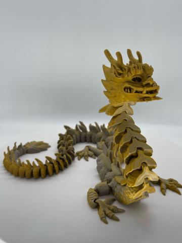 Figurine si Miniaturi - Dragon articulat imprimat 3D duochrom – Figurină decorativă