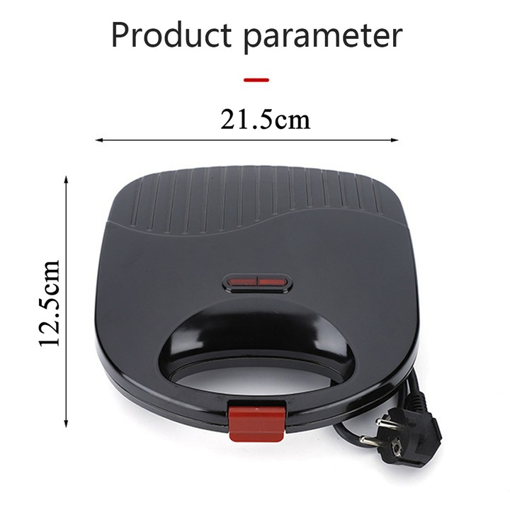 Aparat de Facut Gofre si Vafe, Gofrownica Electrica Dubla cu Placi Antiaderente, Carcasa Neagra [5]