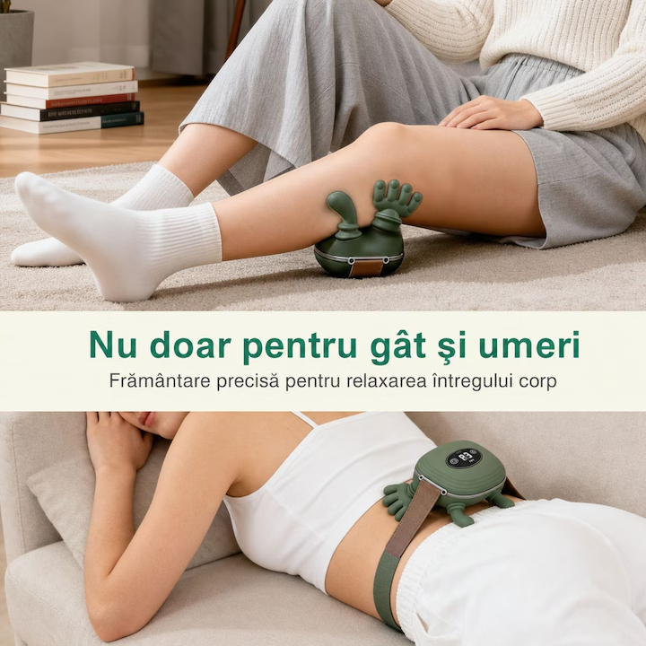 Aparat de Masaj cu Manute, pentru Gat, Umeri si Corp, Reincarcabil USB, Functie Incalzire [6]