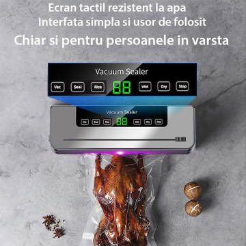 Aparat de Vidat si Sigilat Pungi, Dispozitiv Profesional de Vidat Alimente Umede si Uscate, Include 10 Pungi Cadou [5]