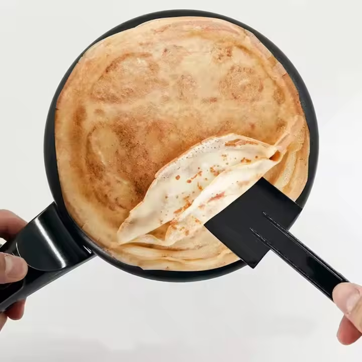 Aparat Electric de Facut Clatite si Lipii, Tigaie Portabila Inversata cu Suprafata Antiaderenta, Diametru 20cm, Rosu [5]