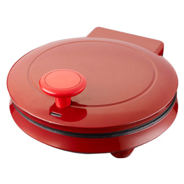 Aparat Electric Multifunctional pentru Pizza si Grill, Tigaie Electrica Rotunda cu Placi Antiaderente, Rosu [3]