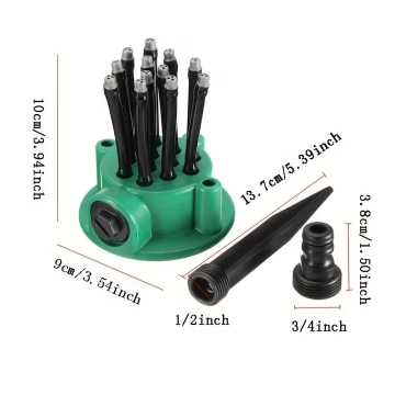 Aspersor de Gradina Multifunctional si Flexibil, Dispozitiv pentru Irigare Gazon cu 12 Duze Reglabile la 360 Grade [2]