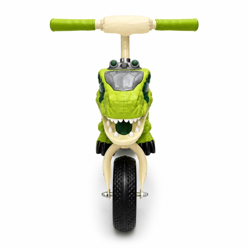 Bicicleta pentru Copii, Model Dinozaur T-Rex, Scaun Ergonomic, Lumini si Muzica Verde/Bej [3]